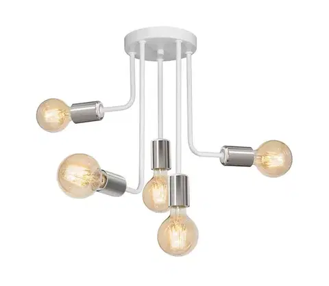 Svietidlá  Luster na tyči CANDELA 5xE27/15W/230V biela 7682