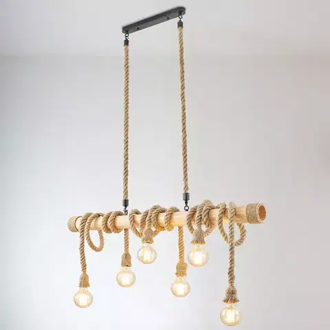 Moderné lampy do obývačky Luster 2200081 NATURE+BLACK E27 LW6