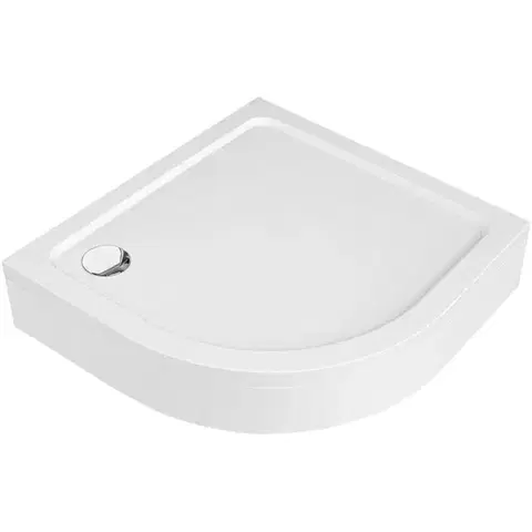 Vane CERANO - Sprchová vanička štvrťkruhová Brio - SMC/minerálny kompozit - štruktúrovaná biela - 80x80x4 + čelný panel + nožičky CER-035080