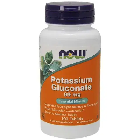 Ostatné minerály Now Potassium Gluconate, 99 mg, 100 tablet