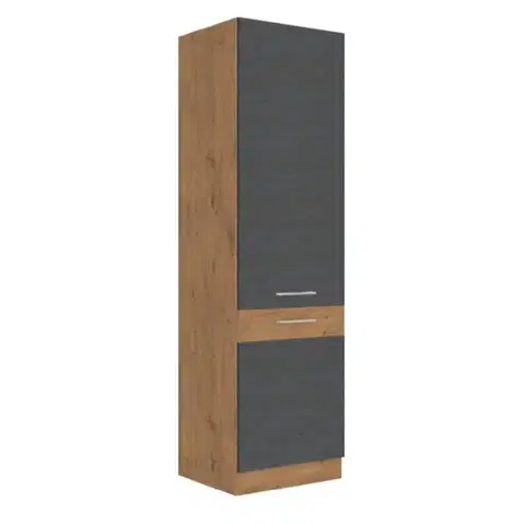 Kuchynské dolné skrinky KONDELA Vega 60 DK-210 2F potravinová skriňa dub lancelot / sivá matná