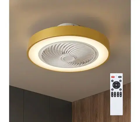 Ventilátory BRILAGI - LED stmievateľné svietidlo s látorom LED/38W/230V pr. 50 cm zlaté + diaľkové ovládanie WF-OSD-044-GLD