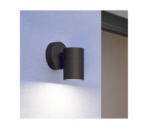 Svietidlá Eglo 902037 - Vonkajšie nástenné svietidlo TOMELLOSO 1xGU10/28W/230V IP44 čierna 902037
