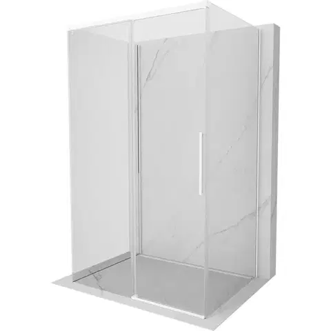 Sprchovacie kúty MEXEN/S - Rox-3S sprchovací kút 3 stenný, posuvný 155 x 85, transparent, biela 8C2-155-085-20-00-3S