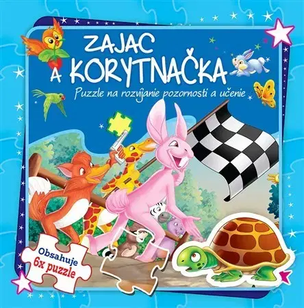 Leporelá, krabičky, puzzle knihy Zajac a korytnačka - Puzzle na rozvíjanie pozornosti a učenie