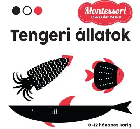 Leporelá, krabičky, puzzle knihy Tengeri állatok - Montessori babáknak