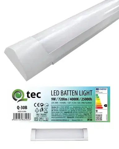 Vnútorné osvetlenie Podlinkové LED svietidlo BATTEN biele 9W Q-30B