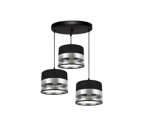 Svietidlá  Luster na lanku MILO 3xE27/60W/230V strieborná/čierna 0346
