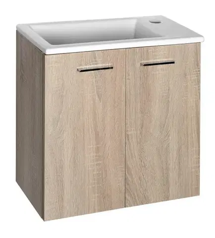 Kúpeľňový nábytok AQUALINE - ZOJA/KERAMIA FRESH umývadlová skrinka 49x50x24,5cm, dub platin 51047DP