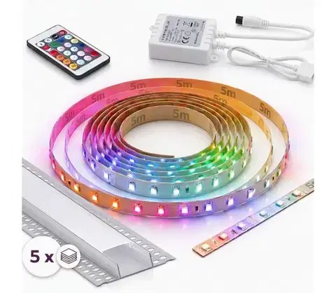 LED osvetlenie SmartLED SADA 1x digitálny RGBW LED pásik DIGITAL LED/16,5W/230V 5 m + 5x vstavaný profil 1 m + DO 5xSD0107+1xW4305