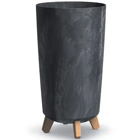 Kvetináče a truhlíky NABBI DGTL240E plastový kvetináč na nožičkách 23,9 cm antracit