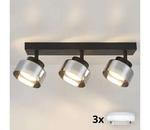 Svietidlá BRILAGI - LED Bodové svietidlo AURA LUX 3xGX53/30W/230V čierna/dymová WO-OEM-CF-08-BK