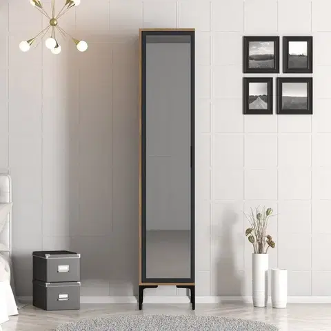 Šatňové skrine Šatníková skriňa Kumsal R - Walnut, Anthracite