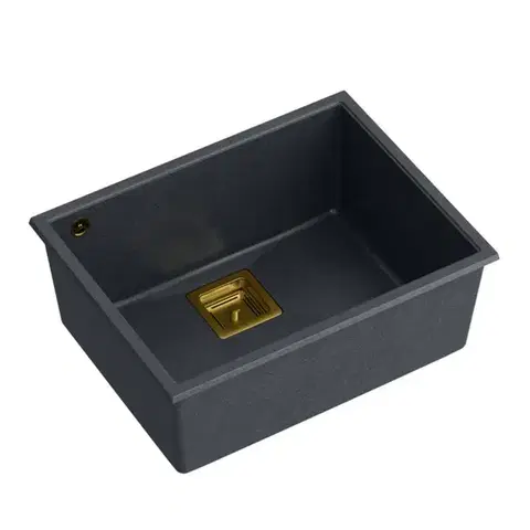 Kuchynské drezy Quadron Quadron - Granitový drez DAVID 50 Black Metallic Oceľ HQD5542U8-BS