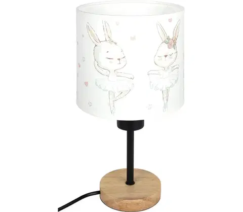 Lampy BRILAGI - Stolná lampa BOBO WOOD 1xE27/25W/230V dub/čierna/biela/zajačiky BG1567+BG5580