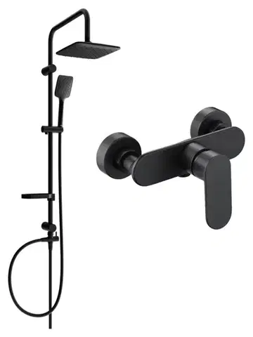 Sprchy a sprchové panely MEXEN/S - Seven sprchový stĺp vrátane sprchovej batérie Milo, čierna 71340262-70