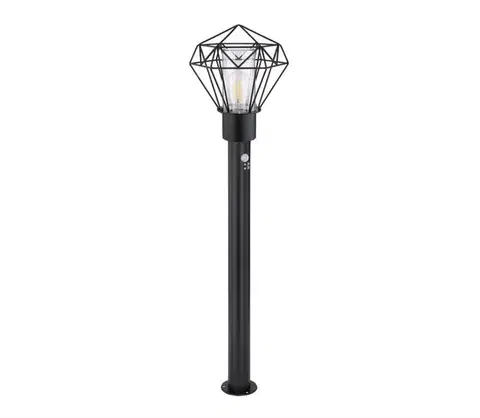 Záhradné lampy Globo 31357S - Vonkajšia lampa so senzorom HORACE 1xE27/15W/230V IP44 31357S