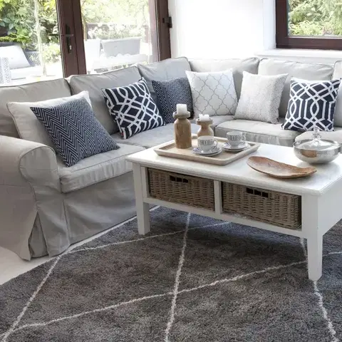 Koberce Koberec Royal Rhombs dark grey/cream 160x230cm