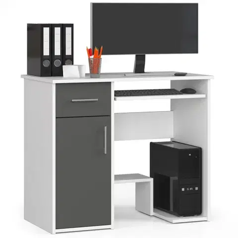 Písacie stoly Moderný písací stôl JANČA90, biely / šedý