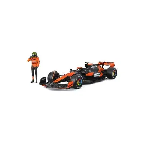 Autíčka a dopravné prostriedky BBurago Bburago Formula 1 McLaren MCL39 č. 4 Lando Norris s figúrkou jazdca – mierka 1:24