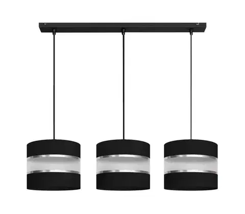 Svietidlá  Luster na lanku HELEN 3xE27/15W/230V čierna W-L 0801/3 BK+SL+MAT