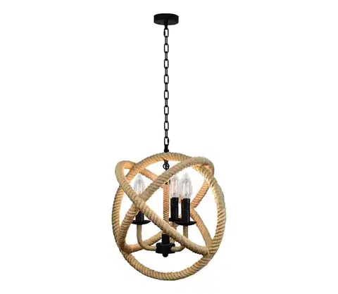 Svietidlá  Luster na reťazi ROPE GLOBO 3xE14/10W/230V 307903