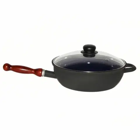 Panvice Sfinx Smaltovaná panvica s pokrievkou a dreveným držadlom BSE, 26 cm, 2,8 l