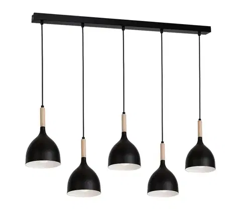 Svietidlá  Luster na lanku NOAK WOOD 5xE27/60W/230V 1877