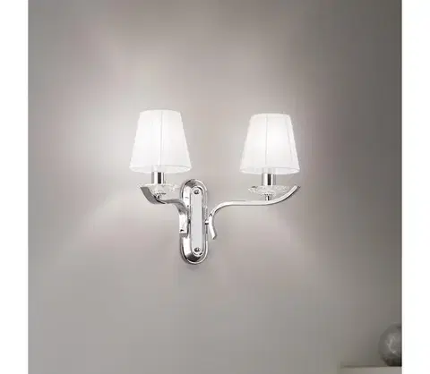 Svietidlá Ideal Lux - Krištáľové nástenné svietidlo PEGASO 2xE14/28W/230V lesklý chróm 059211