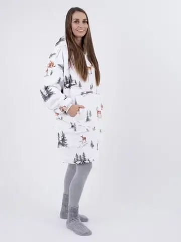 Dámske mikiny MKLozkoviny.sk Baránková mikina mikroplyš – Zimný les veľkosť M