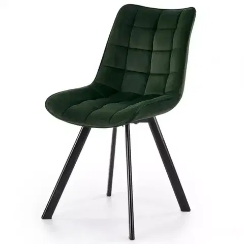 Čalúnené stoličky Stolička K332 Velvet/Kov Tmavozelený
