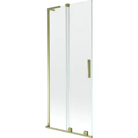 Sprchové dvere MEXEN/S - Velar L dvojkrídlová posuvná vaňová zástena 80 x 150, transparent, zlatá 896-080-003-01-50