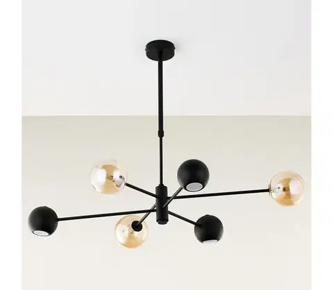 Svietidlá Jupiter 1993 - Luster na tyči MOKA 3xGU10/10W/230V + 3xG9/10W/230V čierna/béžová 1993