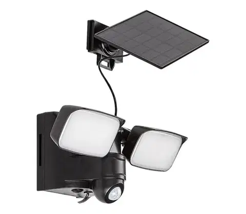 Svietidlá Rabalux 77091 - LED solárne nástenné svietidlo LESZNO 2xLED/5W/3,7V IP54 čierne 77091