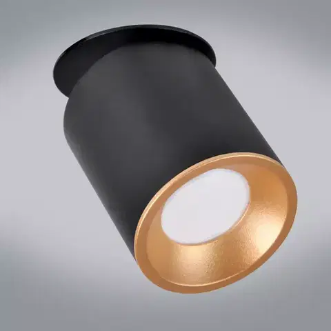 Moderné lampy do obývačky Lampa Haron čierna a zlatá GU10 LW1
