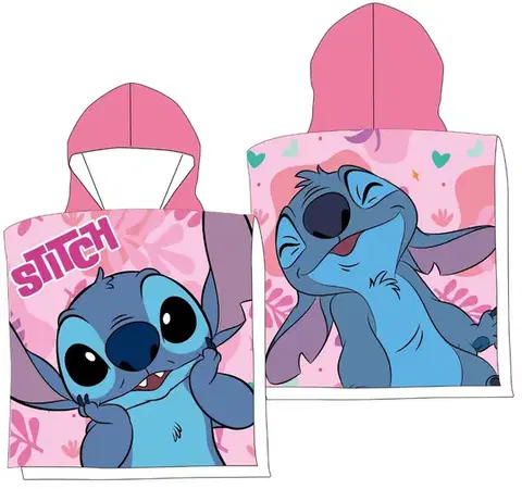 Osušky pre bábätká Detské pončo mikrovlákno Lilo and Stitch 50x100cm Faro Tiahome