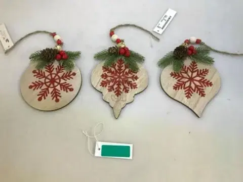 Vianočné ozdoby Kinekus Ozdoba závesná guľa/slza 11,5x3x12 cm mix