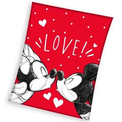 Detské deky Carbotex Detská deka Mickey a Minnie Mouse Love, 130 x 160 cm