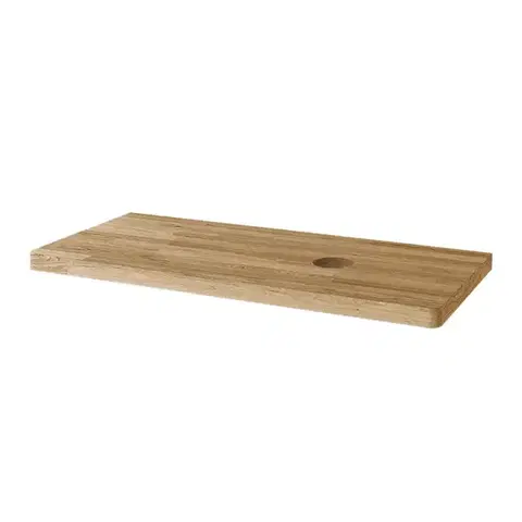 Kúpeľňový nábytok Mereo Siena, kúpeľňová doska na skrinku, dub masív, 120 cm, asymetrická, s výrezom na skrinku 100 cm CN483DA