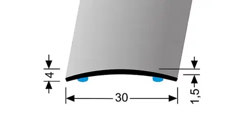 Přechodové lišty a profily Prechodový profil 30 mm, oblý (samolepiaci) | nivelácia 0 - 3 mm | Küberit 459 SK Im. nerezu kart. F2G