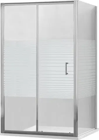 Vane MEXEN/S - Apia Sprchovací kút 140x100, transparent / dekor, chróm + vanička so sifónom 840-140-100-01-20-4010
