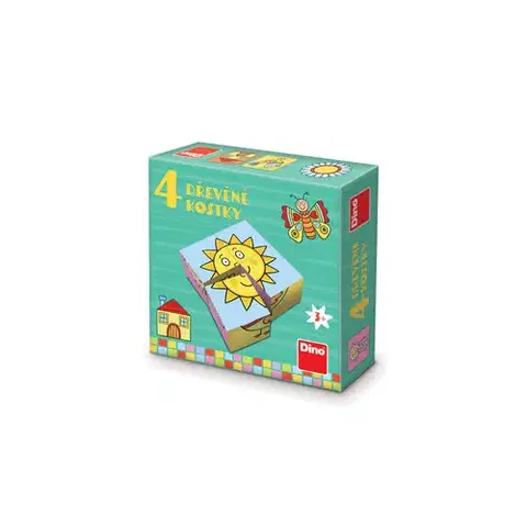 Do 49 dielikov Dino Toys Drevené kocky pre najmenšie detičky 4 Dino