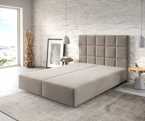 Rámy postelí DELIFE Boxspring posteľ Dream-Fine 140x200 cm mikrovlákno béžová