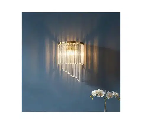 Svietidlá Ideal Lux - Krištáľové nástenné svietidlo CARLTON 3xE14/40W/230V zlatá 213491