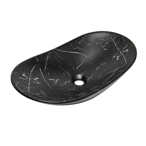 Umývadlá Umývadlo na dosku SAT Infinitio 61,5x36 cm čierny matný mramor, bez prepadu SATINF61536MRBKM SATINF61536MRBKM