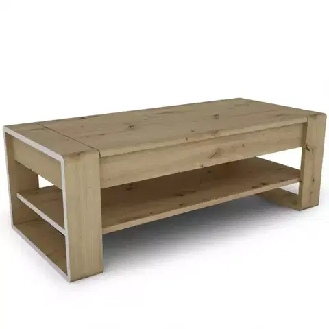 Konferenčné stolíky s úložným priestorom Konferenčný stolík Capannoli lift top dub artisan/biela