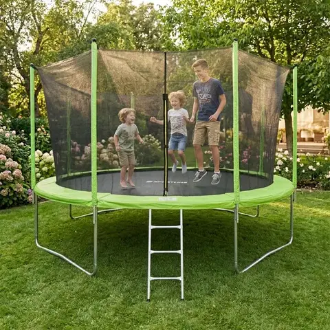 Trampolíny Trampolína s ochrannou sieťou a schodmi inSPORTline Irbiso 427 cm