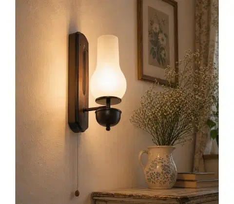 Svietidlá BRILAGI - LED Nástenné svietidlo COTTAGE 1xE14/40W/230V buk/biela BG1502+BG2270