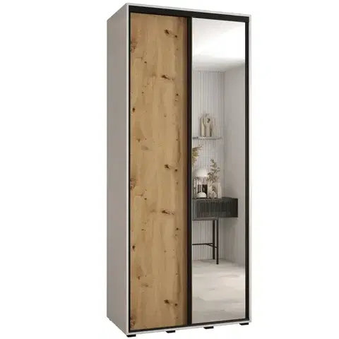 Šatníkové skrine Skriňa 45 Canaris 3 130 biela/artisan/čierna