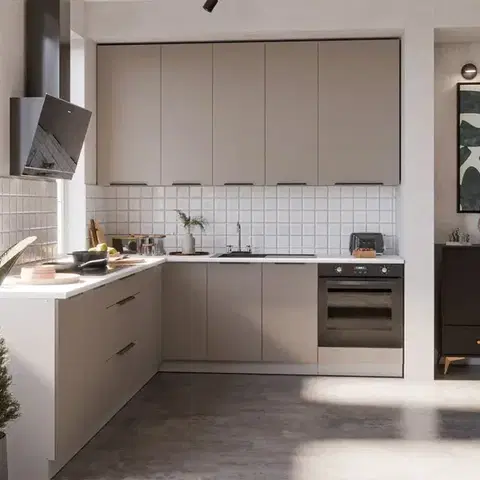 Modulový kuchynský nábytok Kuchynská linka Aria TA/WH 260x230 cm bez kuchynskej dosky